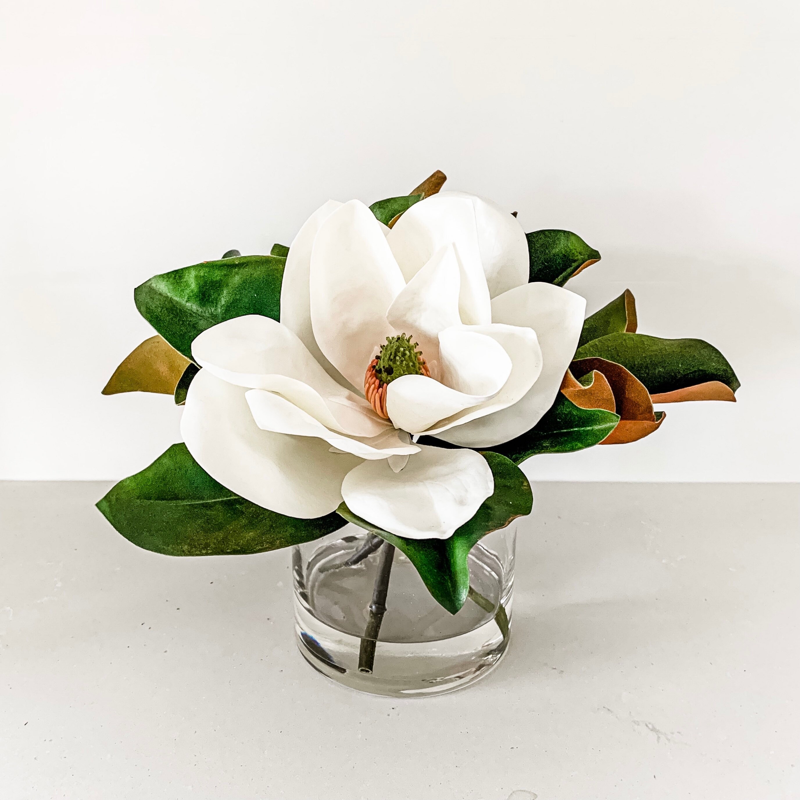 Artificial Real Touch Magnolia Blooms Leaves and Bud Etsy
