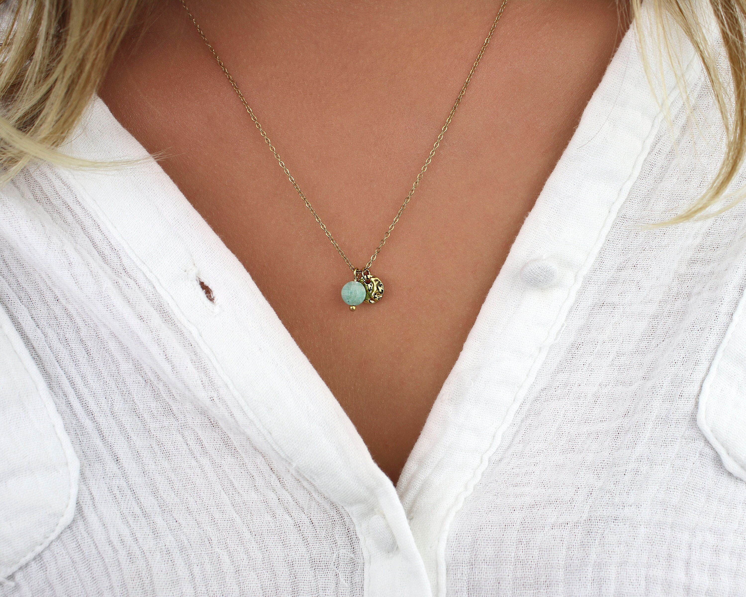 Collaja Rajola - Macari - Lunga - Giada Blu - Perle Bianche - 454466L - Foto 2