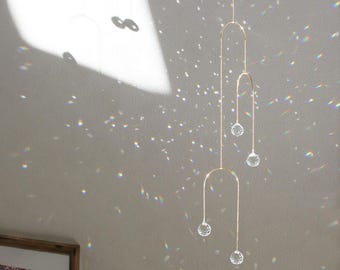 Crystal suncatcher prism for window, crystal prism, big suncatcher, crystal sun catcher, new home gift crystal decor, huge suncatcher