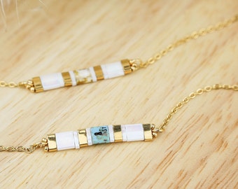 Square pearl bracelet, fine bracelet, tila pearl bracelet, tila jewel, miyuki pearl jewelry