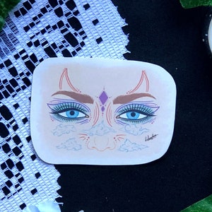 Cloudy Eyes Sticker | Original Artwork | Gloss | Die Cut