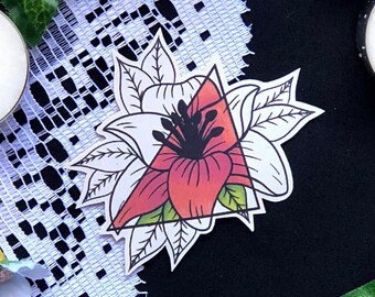 Pink Flower Sticker | Digital Drawing | Gloss | Die Cut