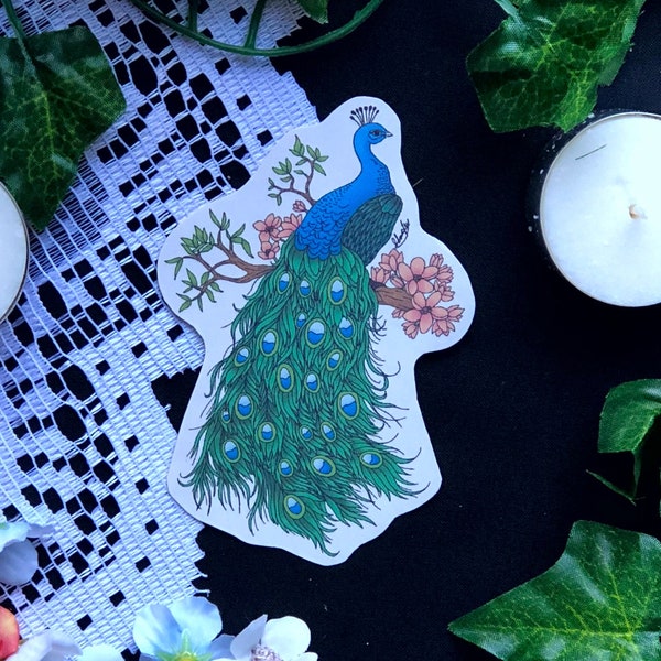 Peacock Sticker | Original Artwork | Gloss | Die Cut