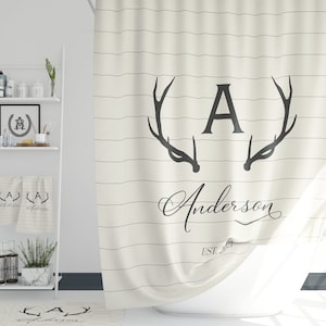 Monogrammed Shower Curtain Custom Monogram Bathroom Set Personalized ...