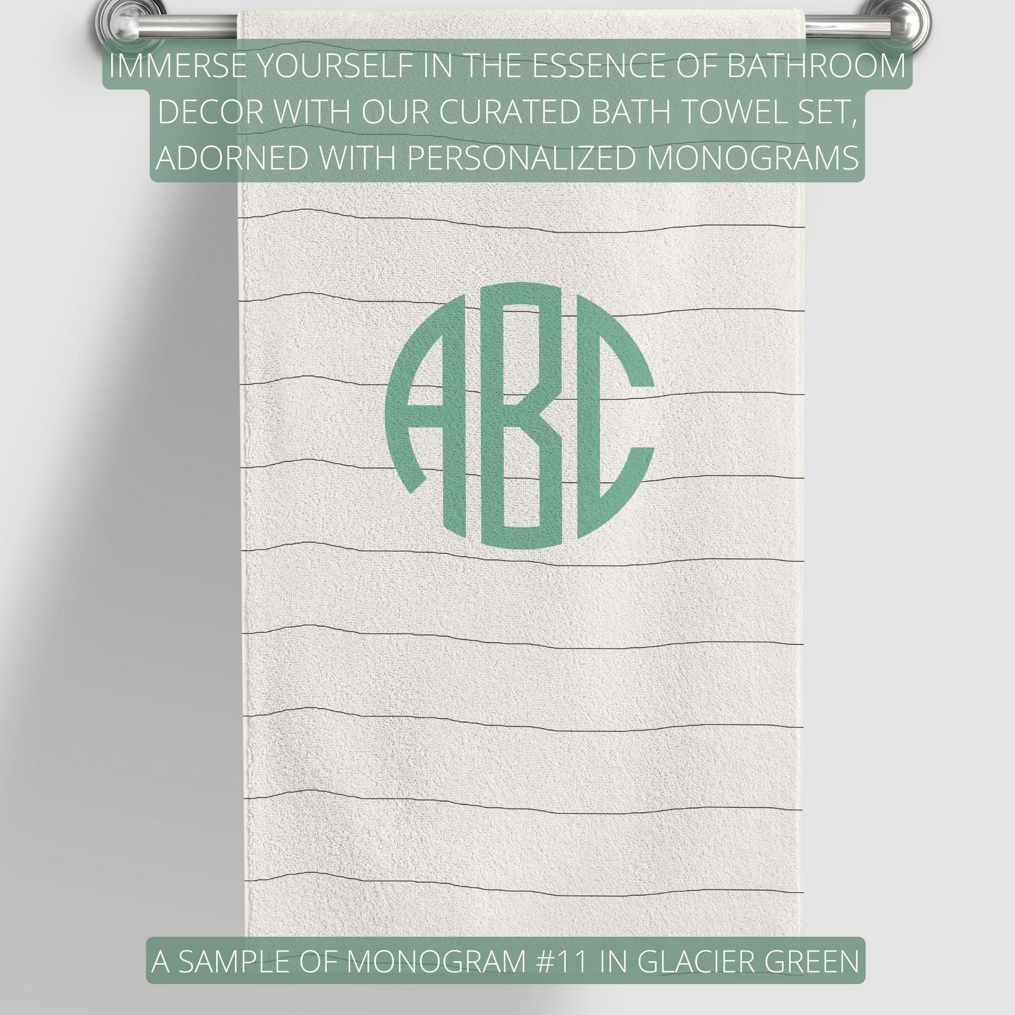 Personalized Bathroom Decor Set | Monogrammed Striped Shower Curtain ...