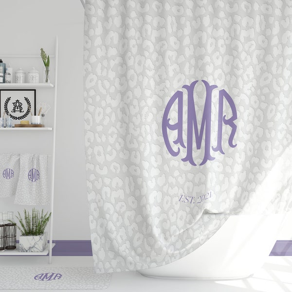 Leopard Print Shower Curtain Set - Etsy