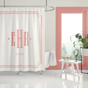 Custom Monogram Bathroom Set | Personalized Shower Curtain | Bath Mat ...