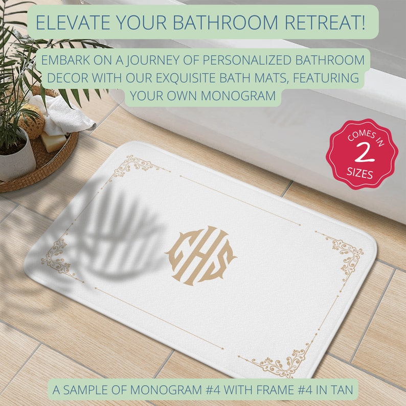 Personalized Bath Mat, Custom Monogrammed Bath Mat With Your Name
