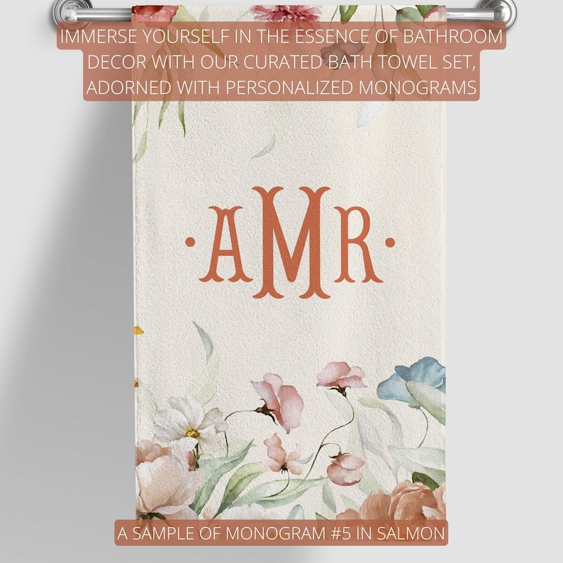 Personalized Bathroom Decor Set | Monogrammed Floral Shower Curtain ...