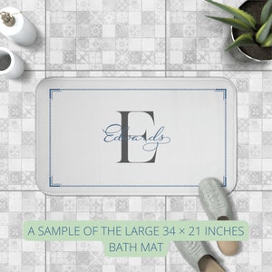 Custom Monogrammed Bath Mat, Personalized Bath Mat With Your Name ...