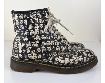 Dr Martens 1460 Small Faces Boots Made in England W8 Rare Vintage 90s