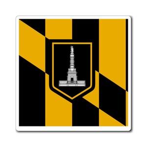 Baltimore Magnet, City of Baltimore, State of Maryland, Born and Raised, City Flag, Tourist Attractions, Road Trip Souvenir, Summer Vacation