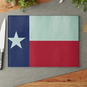 Texas snijplank, glazen snijplank, geschenken met staatsthema, welkom in de nieuwe staat, Texas Home Decor, keuken huwelijksgeschenk, eerste huiscadeau