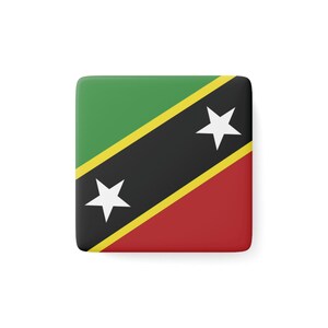 Saint Kitts and Nevis, Porcelain Magnet, World Flag Magnets, Travel Souvenir, Adventure Magnet, Countries Traveled, Vacation Gifts