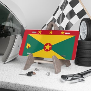 Grenada License Plate, Caribbean Souvenir, Car Guy Gift, Men Car Accessories, Women Car Decor, Travel Enthusiast, Car Fan, Flag Gifts