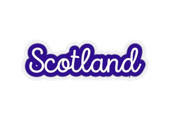 Scotland Sticker, Kiss-Cut Stickers, Country Name, Journaling Sticker, Laptop Decal, Traveler Gifts, World Travel Gift, Scottish Souvenir