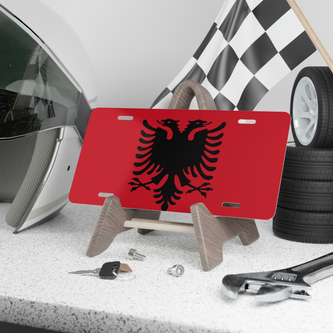 Albania License Plate, Car Vanity Plate, Albanian Souvenir, Flag