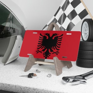 Albania License Plate, Car Vanity Plate, Albanian Souvenir, Flag License Plate, Men Accessories, Travel, Gift for Dad, Son, Brother, Mom