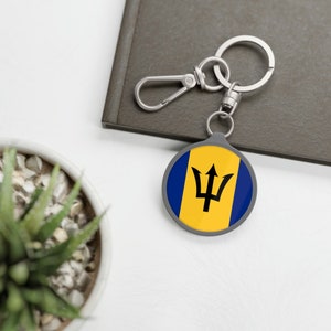 Portachiavi Barbados, portachiavi bandiera, regali a tema vacanze, negozio di souvenir, portachiavi originale, portachiavi da collezione, regali per uomini, donne, laureati
