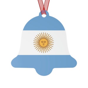 Argentina Ornament, Metal Ornaments, Two Sided Ornament, South America Gifts, World Travel Gift, Holiday Decor, Flag Ornament, Souvenir Gift