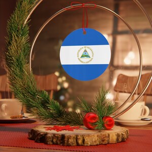 Nicaragua Ornament, Souvenir Ornament, Travel Enthusiast, Nicaraguan Flag, Spanish Heritage, World Traveler, Novelty Flag, Gift for Friend
