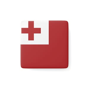 Tonga Magnet, Souvenir Gifts,  Porcelain Magnet, Tonga Flag,, Country Keepsake, World Traveler Gift, Magnet For Fridge, Travel Enthusiasts