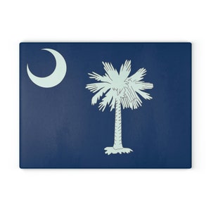 South Carolina, glazen snijplank, Palmetto State, geschenken met staatsthema, vlag snijplank, snijplank, nieuwe huiseigenaar cadeau, eerste huis