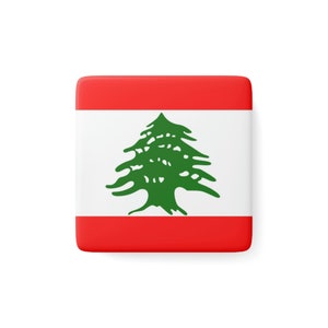 Lebanon Magnet, Middle Eastern, Lebanese Gifts, Vacation Souvenir, Porcelain Magnet, Asia Countries, World Flags, World Travel Gifts,