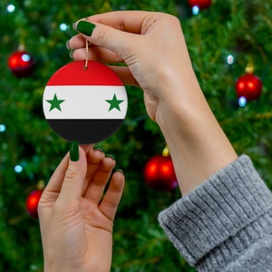 Ozdoba Syrii, Miłośnik Podróży, Flaga Syrii, Prezent dla Podróżnika Świata, Prezent dla Globetrottera, Pamiątka Wakacyjna Podróży do Syrii, Prezent Na Studia Za Granicą