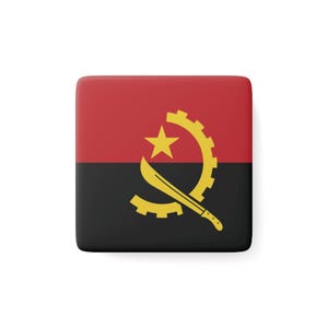 Angola Magnet, African Souvenir, Around the World, Angolan Flag, Things for Travelers, Country Keepsake, Tourists Gifts, World Flag Magnet
