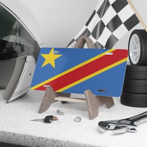 Congo License Plate, Travel Wanderlust, African Culture, Country Keepsake, Novelty Flag, Car Lover Gift, Man Cave Decor, New Car Gift