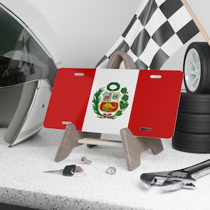 Placa de licença do Peru, placa personalizada da bandeira, coleção de lembranças do Peru, viagem, presente para amantes de carros, tema mundial, orgulho country, peruano, esposa, marido