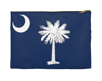 South Carolina Bag, Palmetto State, Travel Souvenir,  Medication Pouch,  Cosmetic Makeup Bag, Small Zipper Pouch, Acessory Bag, Make Up  Bag