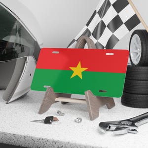 Burkina Faso Flag, Car License Plate, African Souvenir, Travel Enthusiast,  Country Keepsake, Vehicle Decor, Gift for Friend, New Car Gift