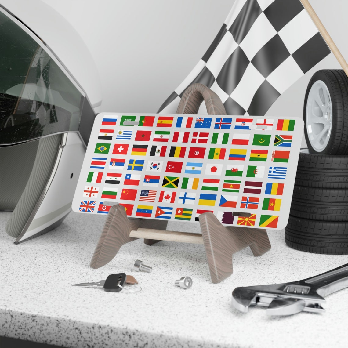 World License Plate, Around the World, World Flags, Travel Souvenir