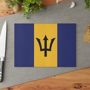 Barbados Travel, Flag Cutting Board, Caribbean Souvenir, Travel Theme Party,  Beach House Decor,  Gift for Mom, Kitchen Accessories