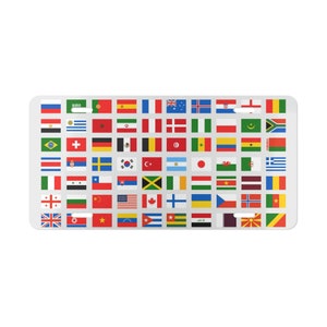 World License Plate, Around the World, World Flags, Travel Souvenir, Novelty Gifts, Car License Tag, Car Enthusiast, Gift for Dad, Son, Men