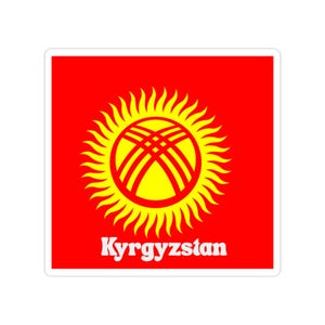 Kirgisistan Flagge, Reiseaufkleber, Landandenken, asiatische Kultur, Autoabziehbilder, transparenter Aufkleber, Weltreisegeschenk, internationale Aufkleber