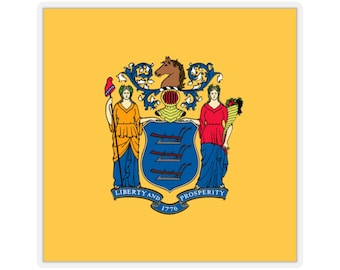 New Jersey Aufkleber, Zustand Souvenir, Kussschnitt, geboren und aufgewachsen, selbst gewachsen, Jersey Shore, Flaggensammlung, Sommerferien, Reiseliebhaber Geschenk