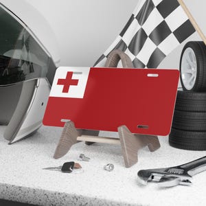 Tonga Nummernschild, Mannhöhlendekor, Tonga-Autozubehör, Reise-Souvenir, britisches Dekor, Neuheitsflagge, Weltreise, polynesischer