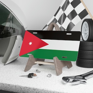 Jordan License Plate, Travel Themed Gifts, Middle Eastern Decor, World Traveler Gift, Arabic Gifts, Geography Lover, Car Vanity Plate, Flag