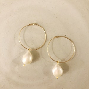 Single Pearl Gold Filled Earring