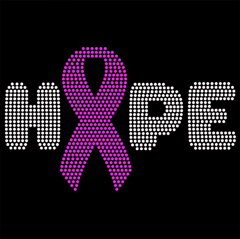 PRECUT Flock Template for Ss10 Rhinestones Hope Ribbon Etsy