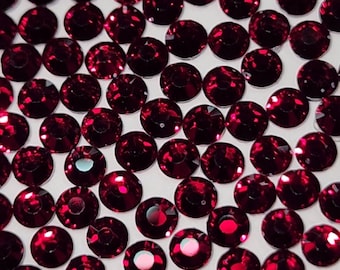 High Quality BRILLANTE™ DARK SIAM Maroon/Burgundy SS10  Hotfix Iron On Rhinestones