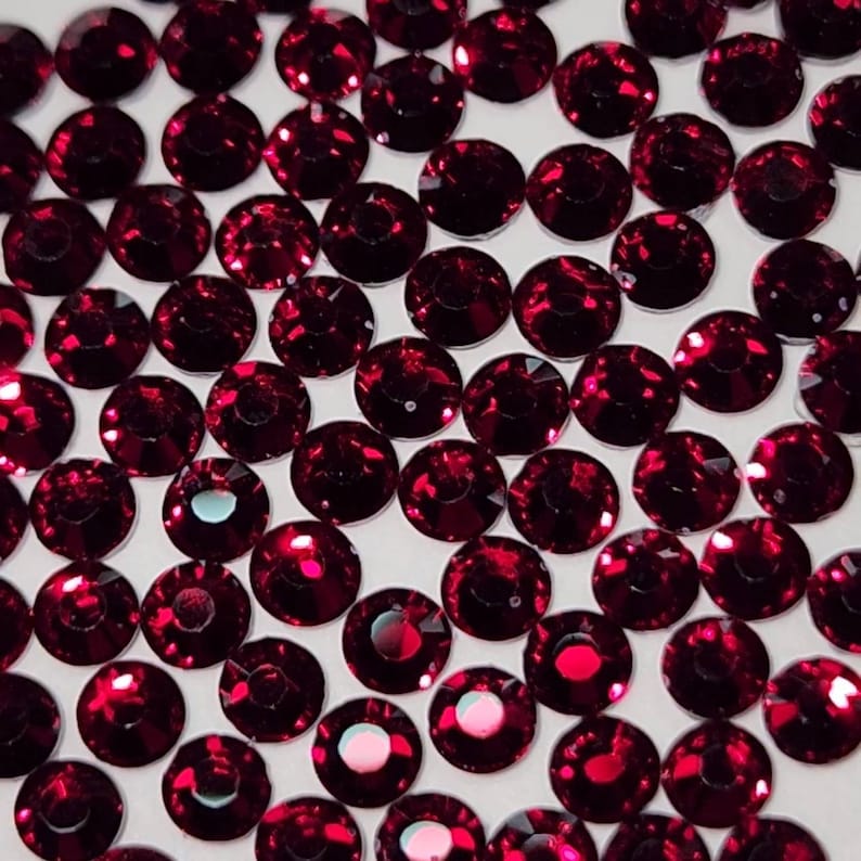 High Quality BRILLANTE™ DARK SIAM Maroon/Burgundy SS10 Hotfix Iron On Rhinestones image 1