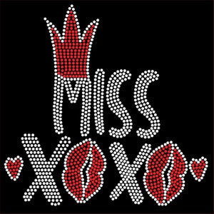 Gabarit de flocage PRÉDÉCOUPÉ pour strass SS10 Miss XOXO