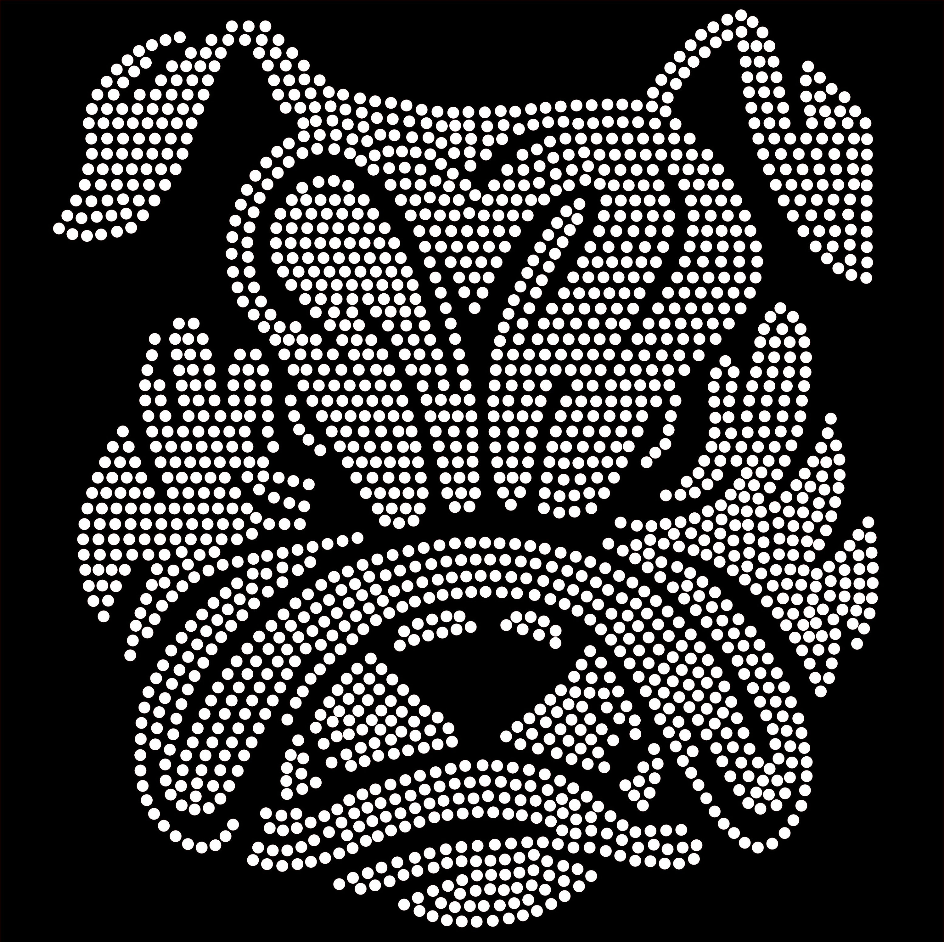 Bulldog Rhinestone Template Ss10 (SVG) - Etsy