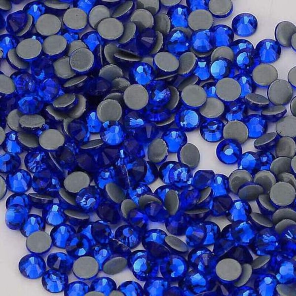 High Quality BRILLANTE™ SAPPHIRE BLUE (Royal Blue) Glass Hotfix Iron On Rhinestones