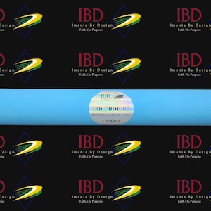 May include: A roll of light blue rhinestone stencil flock, labeled "IBD CHOICE" and "RHINESTONE STENCIL FLOCK" with a holographic sticker. The roll is 1 yard long.