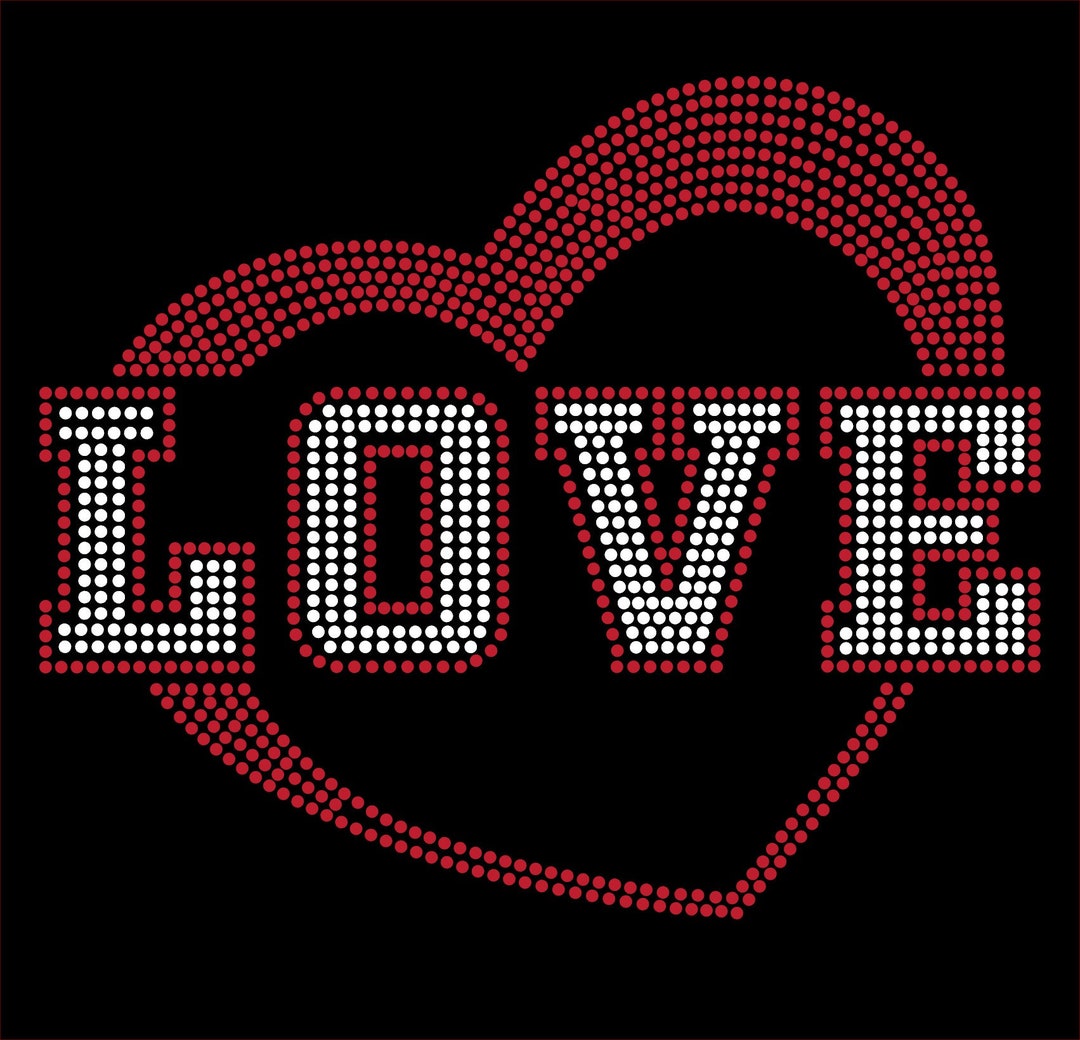 Heart Vector Rhinestone Love & Heart Rhinestone Template Ss10 (SVG) - Etsy